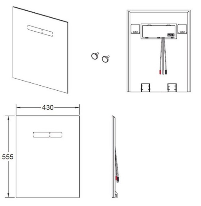 TECE комплект для установки унитаза-биде geberit aquaclean sela, с верхней панелью 430?555?16 мм, с сенсорным блоком управления sen-touch стекло цвет белый и с нижней частью стекло белое, lux - 9650002 9650104