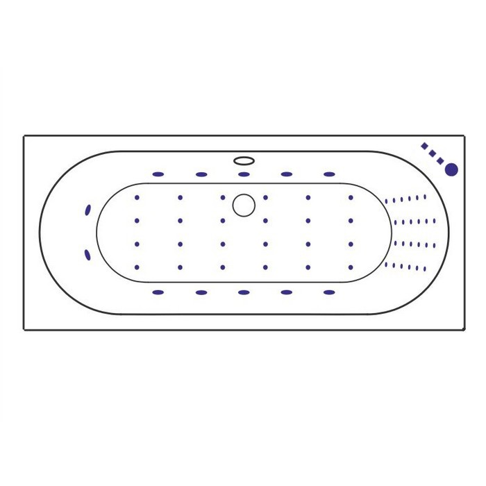 Встраиваемая ванна 160x75 nano, Excellent Oceana, хром арт. WAEX.OCE16.NANO.CR