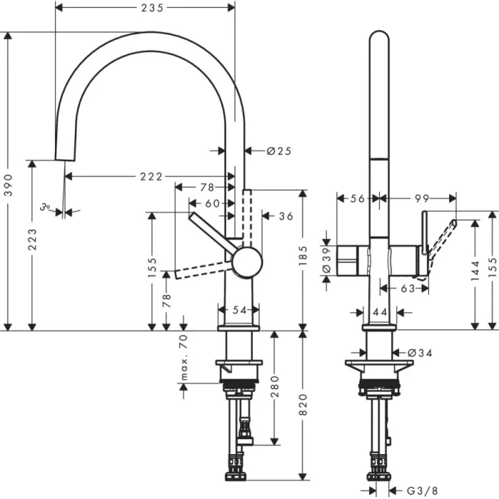 Hansgrohe смеситель для кухни, Talis M54, нержавеющая сталь арт. 72805800