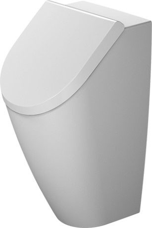 Duravit писсуар подвесной без "мушки", с креплением, без смывного края rimless, с подачей воды сзади, me by starck, 2812300000 цвет: белый