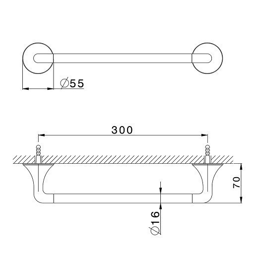 Cisal держатель для полотенца 300 мм vi09010040 vita cisal, цвет: чёрный матовый