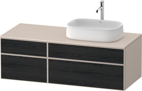 Duravit тумба подвесная с вырезом под раковину справа 550 мм х 1300 мм х 442 мм, zencha, ze4827016830000 цвет: чёрный дуб/серо-коричневый суперматовый