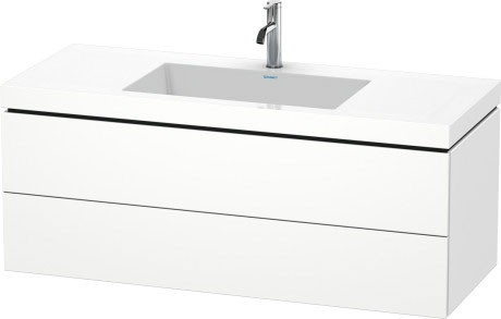 Duravit тумба подвесная с раковиной, l-cube, lc6929o1818 цвет: gres pietra grey opaco