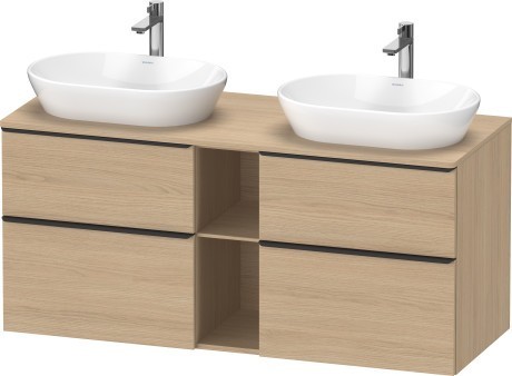 Duravit тумба подвесная под две раковины 1400 мм х 550 мм, d-neo, de4970b3030 цвет: натуральный дуб
