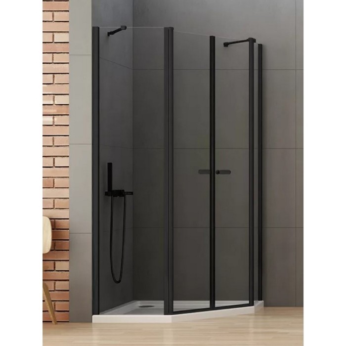 Душевое ограждение 100x80x195, New trendy New soleo black, черный арт. K-0618