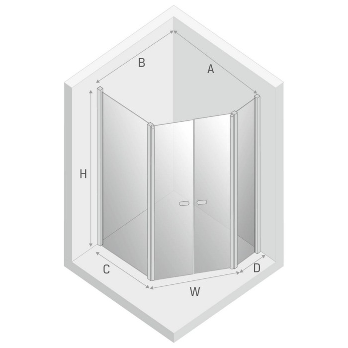 Душевое ограждение 100x80x195, New trendy New soleo black, черный арт. K-0618