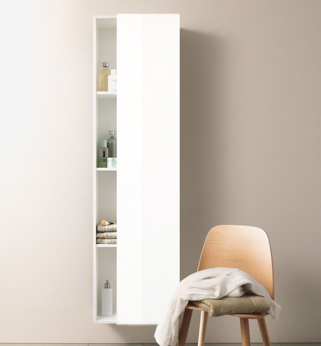 Duravit шкаф-пенал подвесной с полками, durastyle, ds1248r2222 цвет: белый глянцевый