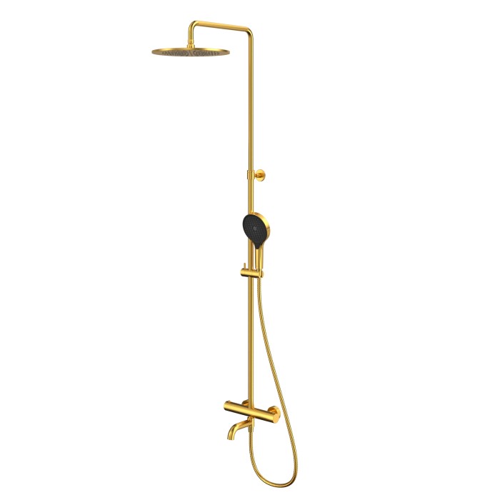 Термостатическая система для ванны наружного монтажа, Whitecross Y brushed gold, брашированное золото арт. Y1234TOPGLB