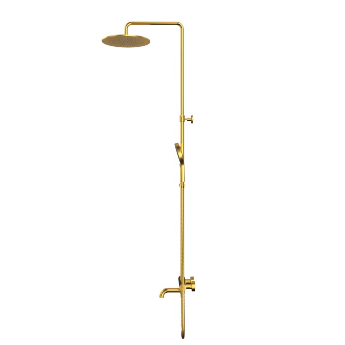 Термостатическая система для ванны наружного монтажа, Whitecross Y brushed gold, брашированное золото арт. Y1234TOPGLB