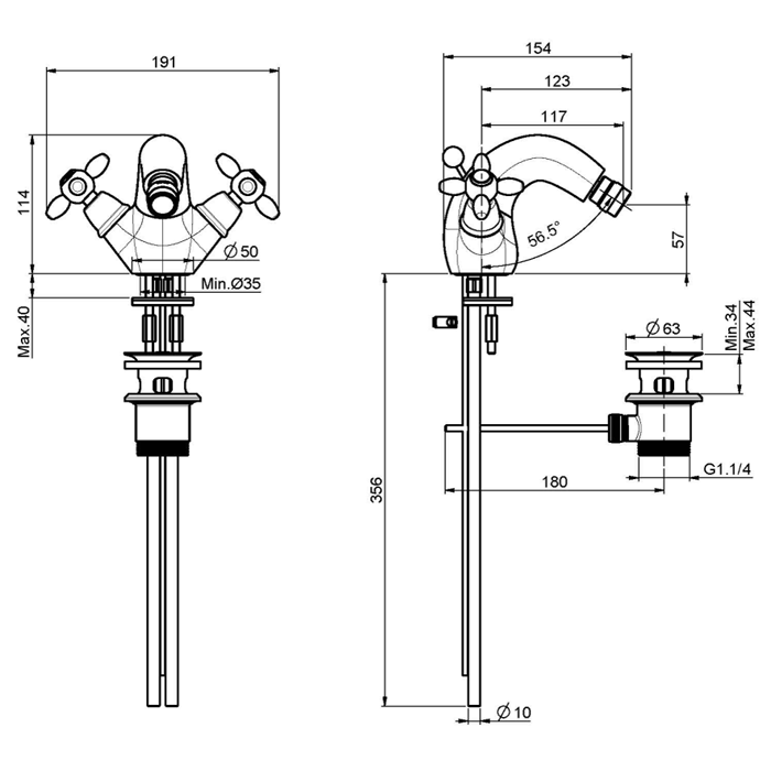 Fima Carlo Frattini смеситель для биде, olivia, золото арт. f5042or