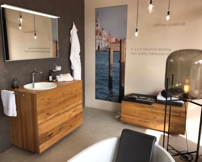 Keuco тумба под 2 умывальника 1750х400х535 мм 3 ящика фасад из венецианского дуба, edition lignatur, арт. 33373 750021