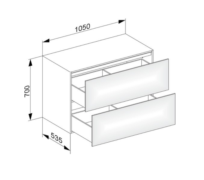Keuco тумба боковая подвесная с двумя выдвижными фронтами, edition 11, черный арт. 31325 330000