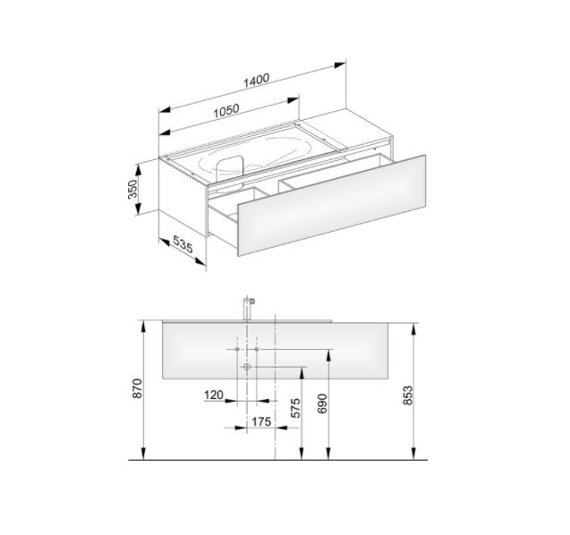 Keuco тумба подвесная под раковину справа с одним выдвижным фронтом, с внутренней светодиодной подсветкой, edition 11, дуб светлый арт. 31163 890100