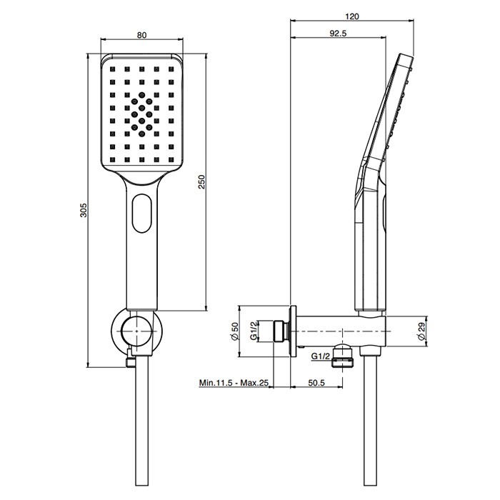 Fima Carlo Frattini душевой гарнитур: ручной душ с держателем и шланогм 150см. set doccia, хром арт. f2287/5ncr