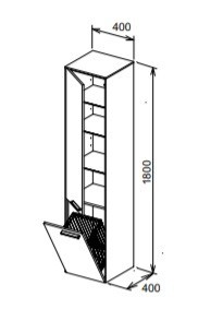 Keuco высокий шкаф-пенал, royal 60, белый глянцевый арт. 32131 210001