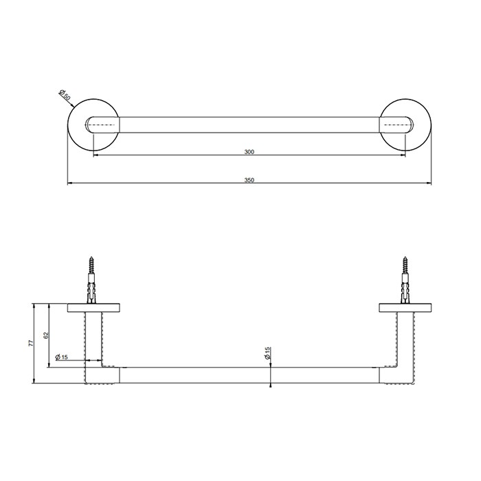 Gessi Полотенцедержатель, 30 см, Tondo, 63697#299 цвет: black xl