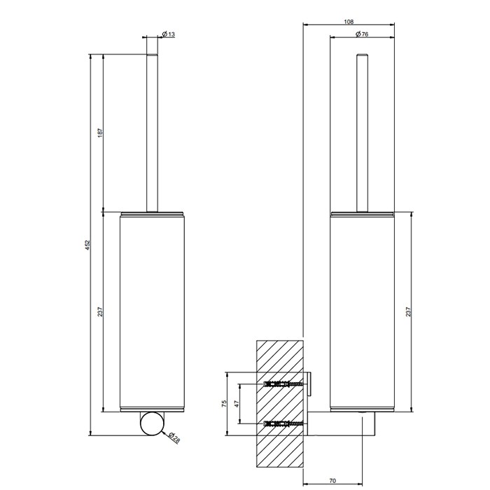 Gessi Туалетный ёршик, подвесной, 316, 54720#299 цвет: черный/black xl