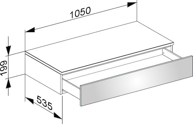 Keuco тумба боковая подвесная с одним выдвижным фронтальным ящиком, edition 400, кашемир арт. 31750 450000