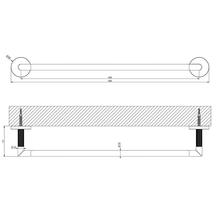 Gessi Полотенцедержатель 45см., Ingranaggio, 63900#707 цвет: black metal brushed pvd