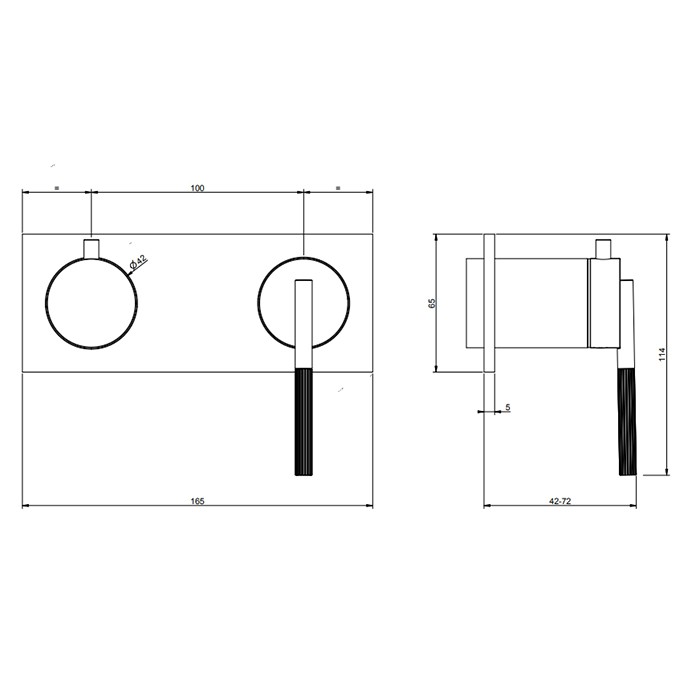 Gessi Смеситель для душа, встраиваемый, на 2 выхода с перекл. (внешние части), Ingranaggio, 63579#149 цвет: finox brushed nickel