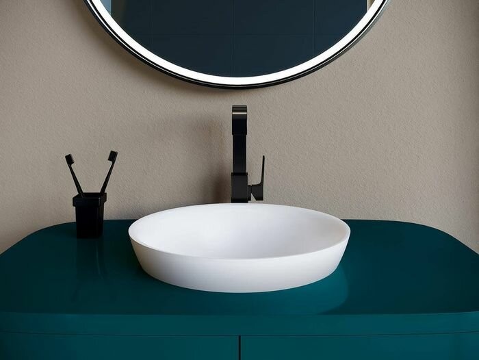 Salini раковина полувстраиваемая 41,5x41,5, marea, 1802203m цвет: матовый белый