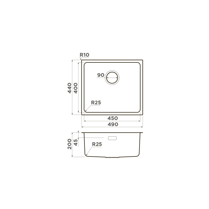 Omoikiri кухонная мойка Tadzava 49-U/I, вороненая сталь арт. 4993076