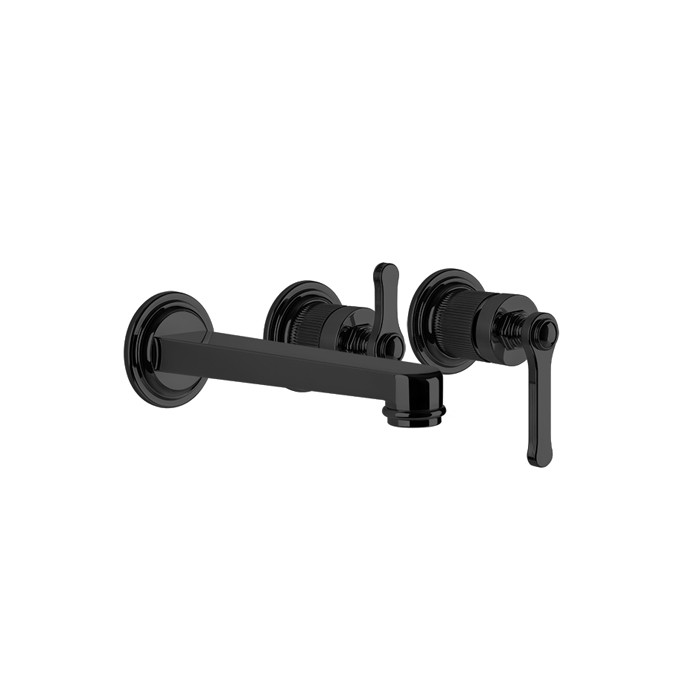 Gessi Смеситель для ванны встраиваемый, однорычажный, с переключателем на 2 положения, внешняя часть, Venti20, 65042#299 цвет: черный матовый