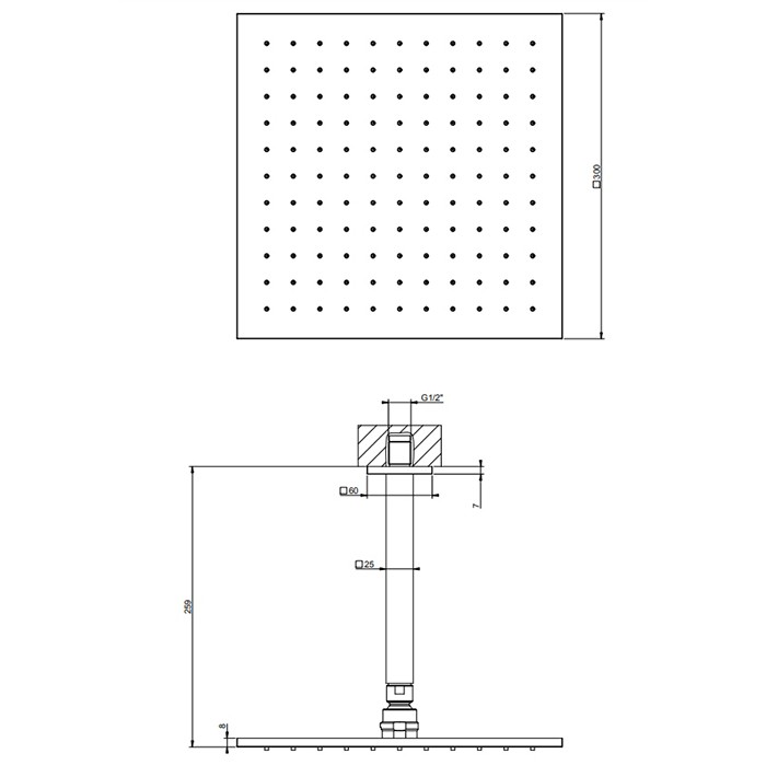 Gessi Верхний душ, потолочная, поворотная с шарниром, с защитой от известкового налёта, Emporio shower, 47366#031 цвет: хром