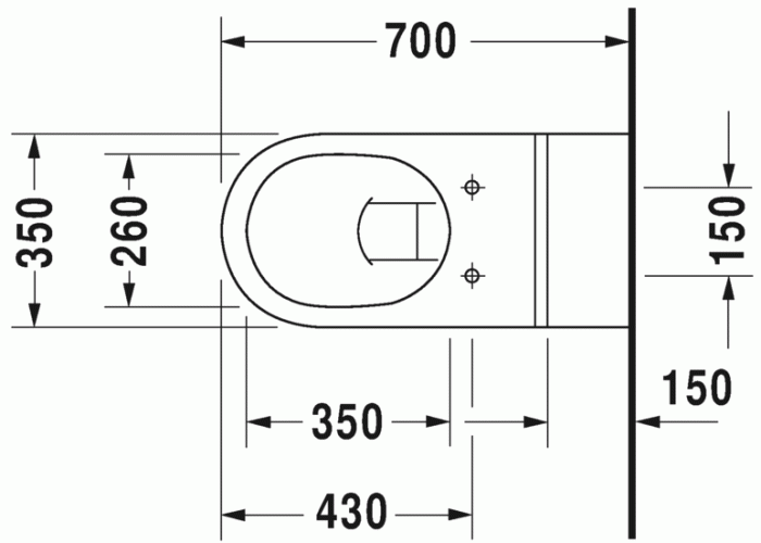 Duravit подвесной унитаз 70 см для инвалидов, architec, 0190090000 цвет: белый