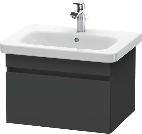 Duravit тумба подвесная под раковину с одним выдвижным ящиком, durastyle, ds638004949 цвет: графит матовый