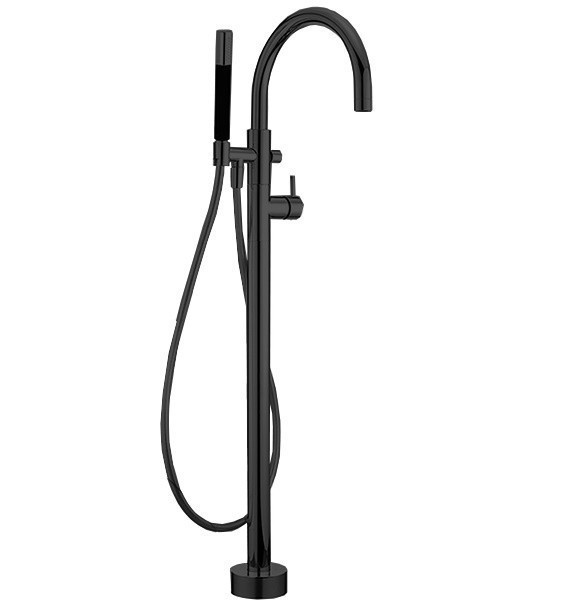 Cisal напольный смеситель для ванны - внешняя часть sm01420040 slim cisal, цвет: чёрный матовый