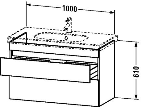Duravit тумба подвесная под раковину, durastyle, ds6485 4343 цвет: базальт матовый
