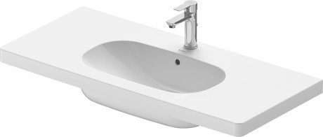 Duravit раковина встраиваемая сверху с тремя отверстиями для смесителя, с переливом, d-code, 03421000302 цвет: белый