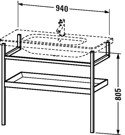 Duravit консоль под раковину с полочкой, durastyle, ds 9883 76 цвет: европейский дуб/белый матовый