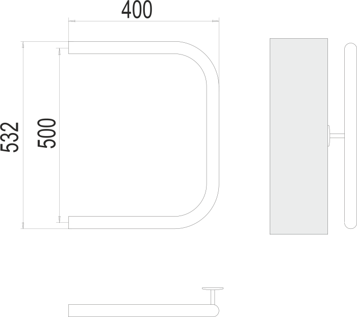 Terminus водяной полотенцесушитель п-обр aisi 32х2 500х400, эконом арт. 4620768881459
