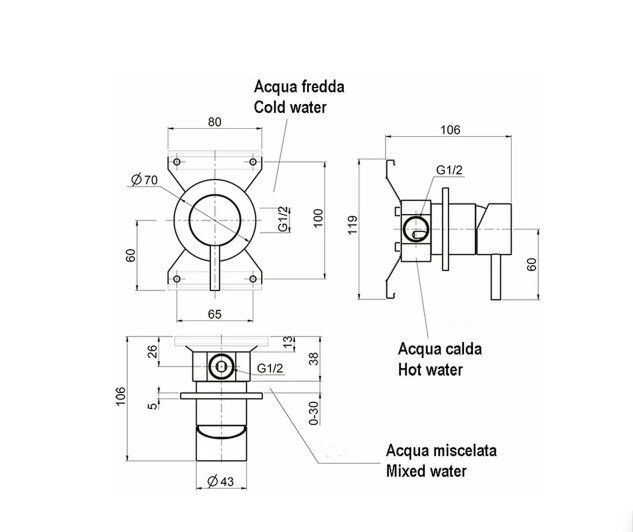 Cisal cмеситель для душа xi000304d1 xion, цвет: нержавеющая сталь