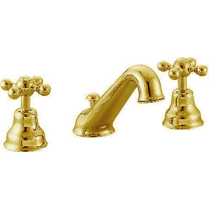 Cisal смеситель для раковины на 3 отверстия с донным клапаном ac00102024 arcana ceramic, цвет: золото