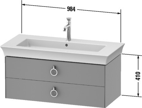 Duravit тумба подвесная 458 мм х 984 мм, white tulip, wt43520h3h3 цвет: тёмно-серый глянцевый