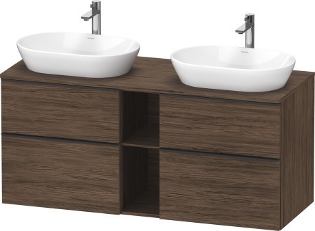 Duravit тумба подвесная под две раковины 1400 мм х 550 мм, d-neo, de4970b2121 цвет: орех темный
