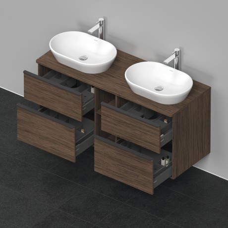 Duravit тумба подвесная под две раковины 1400 мм х 550 мм, d-neo, de4970b2121 цвет: орех темный