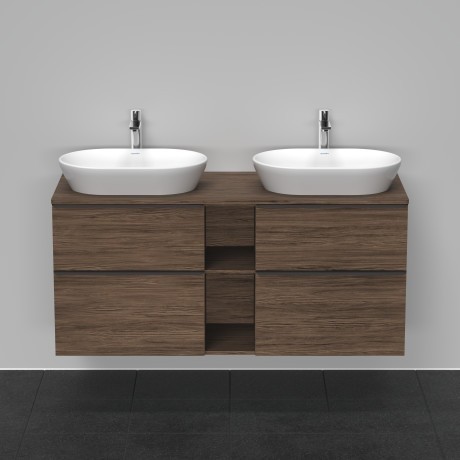 Duravit тумба подвесная под две раковины 1400 мм х 550 мм, d-neo, de4970b2121 цвет: орех темный
