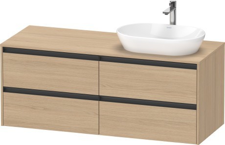 Duravit тумба подвесная под раковину справа 550 мм х 1400 мм х 568 мм, ketho.2, k24898r30300000 цвет: натуральный дуб