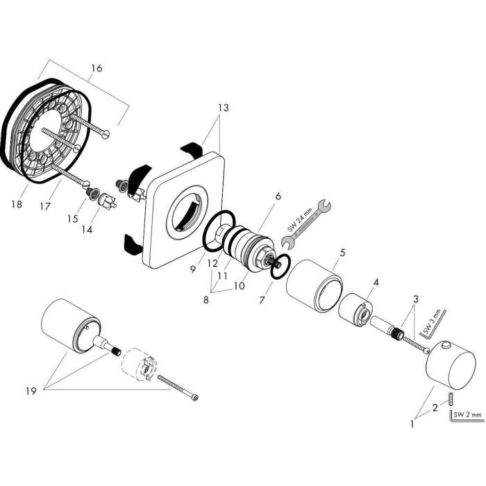 AXOR термостат для душа, Citterio E, полированный черный хром арт. 36702330
