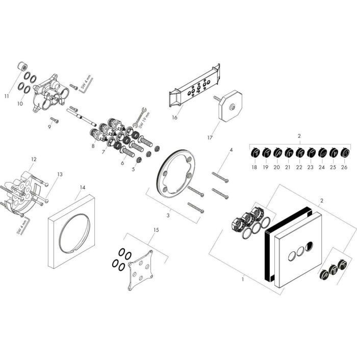 AXOR переключатель потоков, ShowerSelect, сталь арт. 36717800