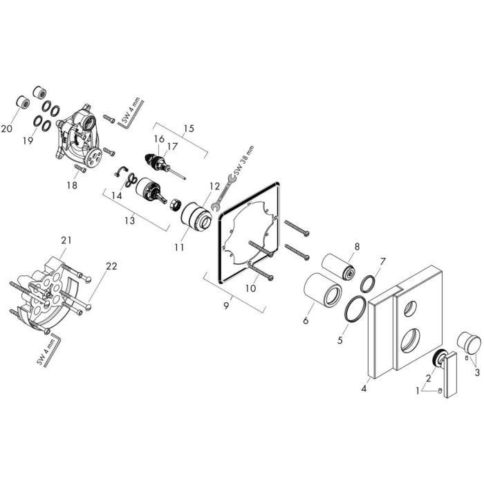 AXOR смеситель для ванны, Edge, полированный черный хром арт. 46450330