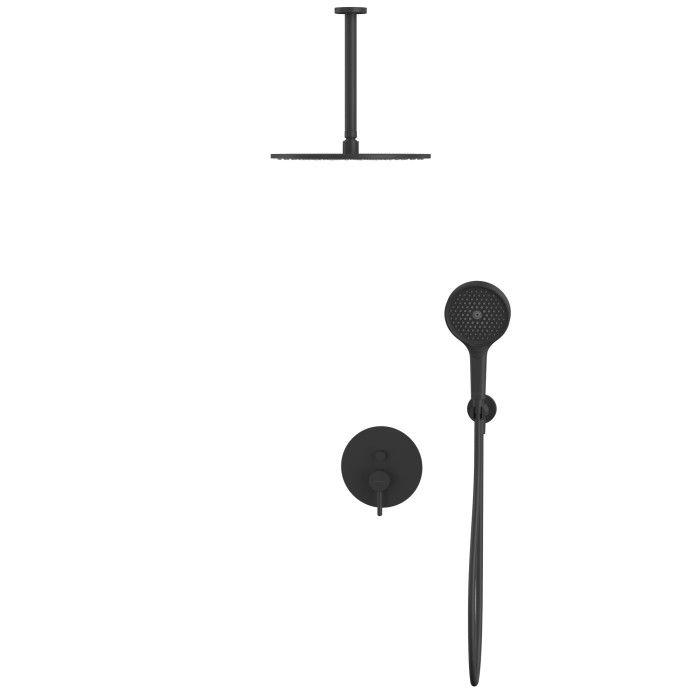 Душевая система скрытого монтажа, Whitecross Y black, черный мат арт. YSET12TOPBL