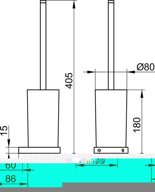 Keuco туалетный ёршик шлифованный, edition 11, шлифованный чёрный хром арт. 11164 139000