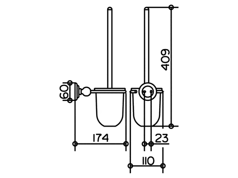 Keuco ершик для туалета, astor, хром арт. 02164 019000
