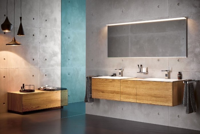 Keuco тумба под 2 умывальника 1750х400х535 мм 3 ящика фасад дуб, edition lignatur, арт. 33373 700021