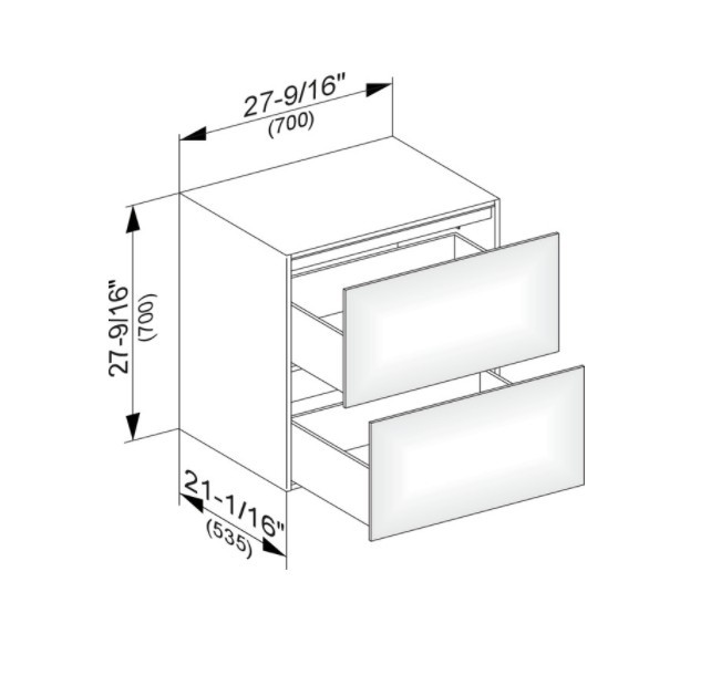 Keuco тумба боковая подвесная с двумя выдвижными фронтами, с внутренней светодиодной подсветкой, edition 11, черный арт. 31323 330100